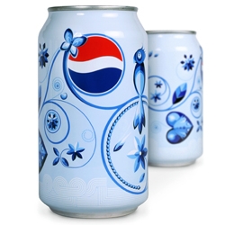 Jesse Kaczmarek's Pepsi can designs are great. i really like the Delft Blue influence.