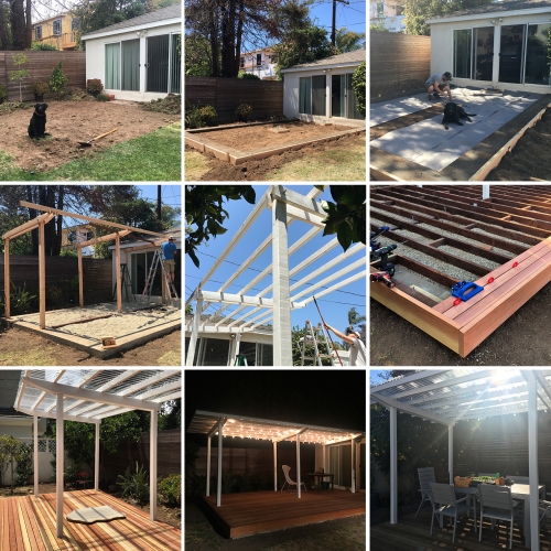 Making-of the NOTlabs Pergola/Deck! A peek at the process and tools used while making our new experimental space off the garage/workshop in LA!