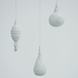 Hanging decoration 'Hives' are made from thin layer of porcelain, lightweight, but still solid. By Pet Punk Lab.