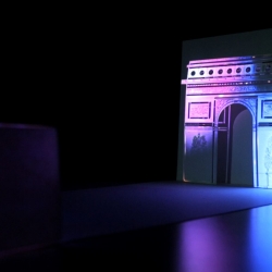AUDITOIRE - Carte de Voeux 2014 - the first prototype « pop-up card » using a smartphone as projection source. 