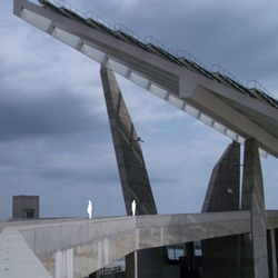 A photovoltaic plant implemented on a metaphysical huge canopy in Barcelona Forum 2004.