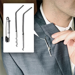 Rift Recon's Gentleman's Bogota Safety Pin Hideaway Lock Pick Set ~ interesting how each pick doubles as a tension wrench. (And perfect for Ladies too!)