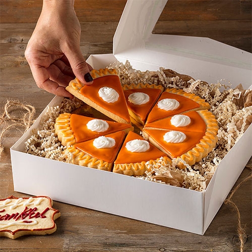 Blackmarket Bakery has Thanks Shortbread Cookie Pies! Fun Thanksgiving idea.