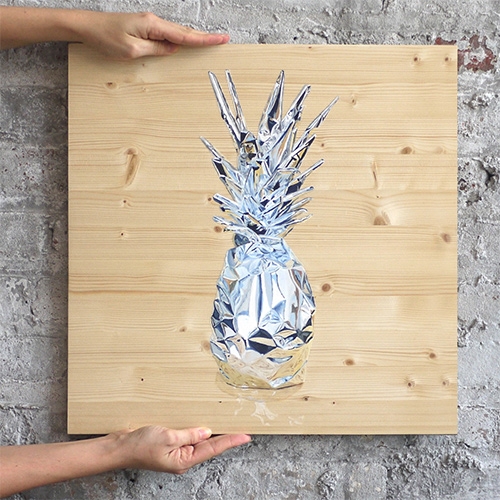 Gemma Gene's Unapologetic Paintings - Oil on wood paintings that look like tin foil wrapped objects.