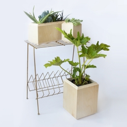 New family of geometric, birch ply planter boxes from Yield Design, designed in San Francisco, made in the United States.