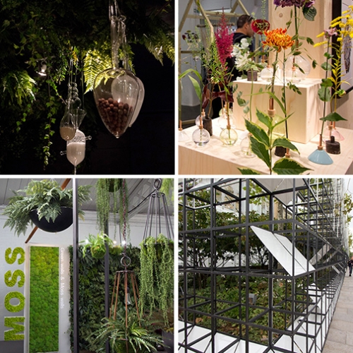 Fresh green inspiration from London Design Week that brings interiors and exteriors alive with lots of lush plants!