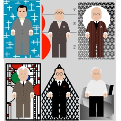 Plasticgod's limited edition architect series has I.M. Pei, Frank LLoyd Wright, Charles Eames, Frank Gehry and more!
