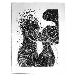 "Kim & Jesse (Block Print)" Edition of 50. New block print by Jason Thielke.
