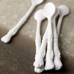 Gorgeous unglazed Bone China Spoon Set by Caroline Swift