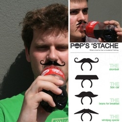 Pop's Stache - A collaboration by Industrial Designers Shane Blomberg, John Healy, and Andrew Reeves. These hilarious mustaches serve as drink identifiers and remind everyone that there is nothing more fun then a mustache.