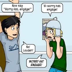Sometimes we all need a Worry Hat to make those worries go away.... awesome questionable content today