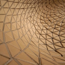 Radiolarian sofa by Lazerian made from corrugated cardboard
