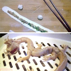 Incredible Dragon super-dumpling of sorts ~ incredible to see how it's made.