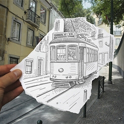 Ben Heine creates amazing images by combining pencil drawings with photographs.