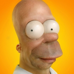 From Pixeloo - this is Homer Simpson as he would look if he were walking around the streets of Springfield today.  