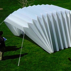 Here's a smart and environmentally friendly design for simple, easily-deployable emergency housing - accordion origami style!
