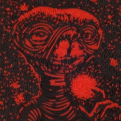 E.T. made of Redvines ~ It's just one of the great licorice sculpture portraits from Jason Mercier in his new show Liqourice Flix... Movie moments captured in candy at iam8bit Gallery in Los Angeles!