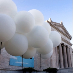Mark Reigelman's White Cloud is an outdoor installation for the Cleveland Museum of Art's annual summer solstice party.