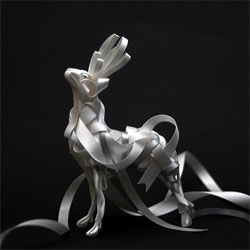 A beautiful stag made out of ribbons from Ribbonesia.