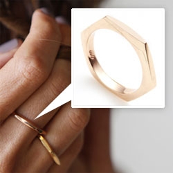 Gabriela Artigas' 14k rose/gold hexagon ring - my new favorite ring, such a nice weight and feel to it!