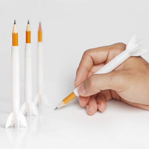3D print your own Rocket Pencil Extender by FORMBYTE. Don't throw away your short pencils, extend them! 