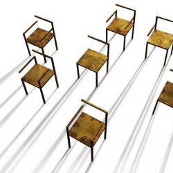 'missing' by nobody & co. is a set of seven unique but similar chairs.

