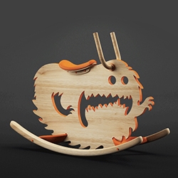 Monster - an amazing series of wooden rocking 'horses' by Constantin Bolimond