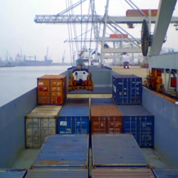 The Ms-Renata Vletten container ship delivers its cargo in the Port of Rotterdam in this time-lapse video.  