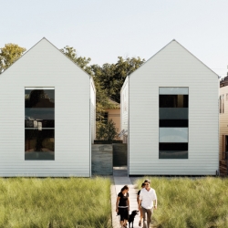 By taking advantage of economies of scale, a Houston native and a pair of mod-minded developers team up to create nine affordable row houses in the Houston Heights.