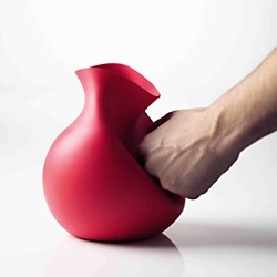 A vase like this will be hard to break. Menu Rubber Red Vase deisgned by Henriette Melchiorsen.