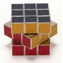Leather and chrome Rubiks cube