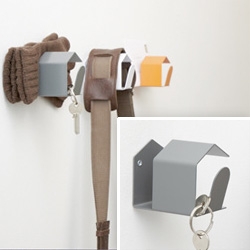 The Shed ~ coat rack, keyring holder, random paper/mail/mitten holder... adorable multipurpose design by Domesticity