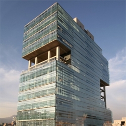 The DUOC Corporative Building by Sabbagh Arquitectos, a mid rise glass tower with voids, won the World Architecture Festival prize in the tall buildings category.