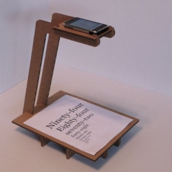 High tech meets low tech with this simple corrugated cardboard stand, that makes capturing document images with your iPhone a snap. By University of Cincinnati DAAP student Kyle A Koch.