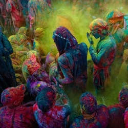 Incredible photography by Poras Chaudhary of "Holi," the Hindu festival known as the Celebration of Colors.