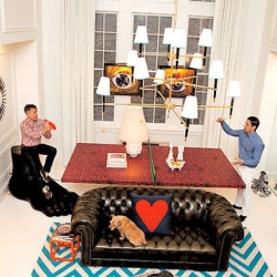 Simon Doonan and Jonathan Adler play ping-pong in their home, captured by The Selby for his book "The Selby is in Your Place." The New York Times interviews him. 