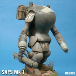 This model series is called "Maschinen Krieger" and features designs of  'powered armor suits' worn by soldiers in a distant future. Designed by Japanese artist Kow Yokoyama.