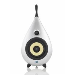 these drop speakers look like something that space aliens listen to their ipods on - from spain's scandyna speaker company