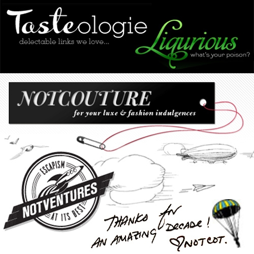 Today, NOTCOT is retiring NotCouture (est 2007), Liqurious (est 2008), Tasteologie (est 2010) + NotVentures (est 2010) to refocus on design. it's been a fun adventure, but all experiments eventually come to an end...