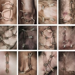 Skinographie - A typeface made of skin and clothes-pins!