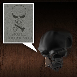 FF- Skull Doorknob. Insert the bone-shaped key into the nostril and turn the key to unlock the door. Simply twist the skull to open the door.