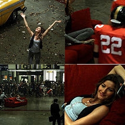 An amazing ad from the producers of "City of God" starring Gisele Bundchen to launch SKY High Definition ~ where they put her on a couch flipping channels in a public space...