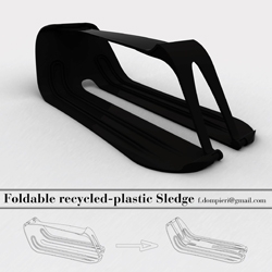 this is a simple sledge. but it is foldable and it is made of recycled plastic. funny...