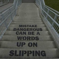 Slipping up on words can be a dangerous mistake. Great street art from mobstr.