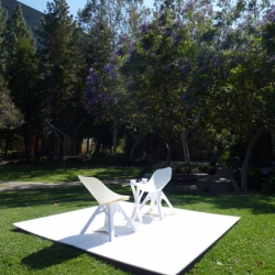 'Instant Date' is a giant pop-up card that opens up 2 Eames Eiffel chairs, a table, and 2 coffees. 