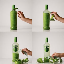 Peelable bottle for Smirnoff Caipiroska designed by JWT, Brasil.