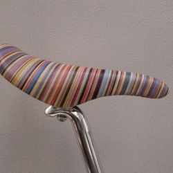 Paul Smith and Japanese bike saddle maker Kashimax team up to support the Bicycle Film Fest, with this unique saddle in classic Paul Smith multistripe leather.