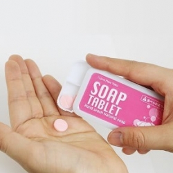 SOAP TABLET is tablet-shaped hand soap. It looks like FRISK. But you can't eat it !