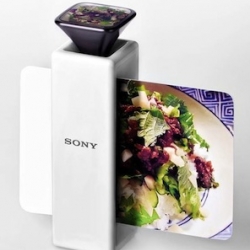 Scratch-n-sniff food postcards! A food printer captures your image & scent then prints it out as a food postcard.
