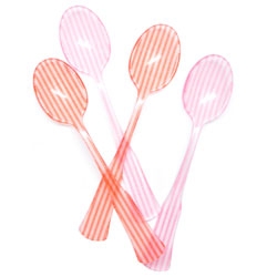 Adorable candy striped acrylic teaspoons made in Italy